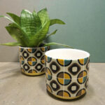 Керамична кашпа RETRO GEOMETRIC - Image 3